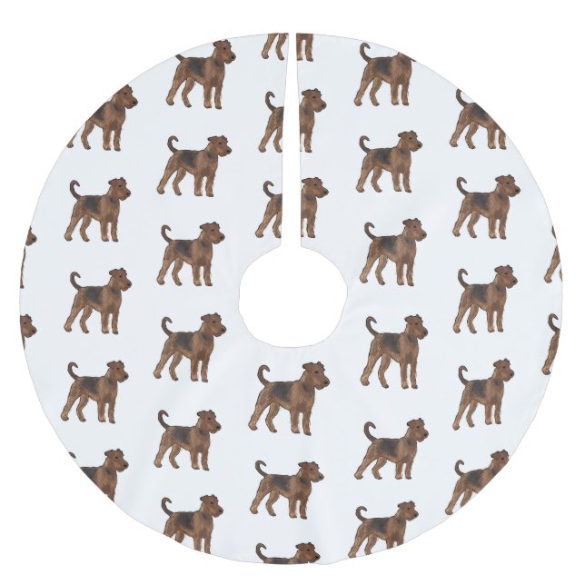 Jupon De Sapin En Polyester Brossé Airedale terrier dog cartoon (Devant)