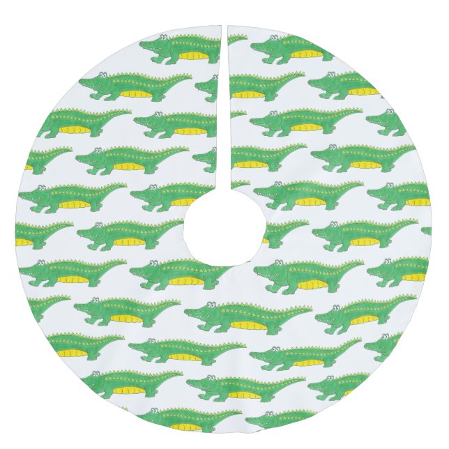 Jupon De Sapin En Polyester Brossé Alligator Vert Crocodile Crocodile Porteur Animal (Devant)