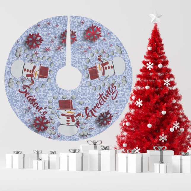 Jupon De Sapin En Polyester Brossé Alto Cheveux Snowman (Créateur téléchargé)