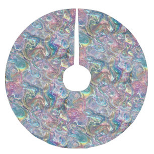 Jupon De Sapin En Polyester Brossé Aluminium iridescent olographe de marbre de