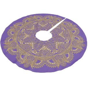 Jupon De Sapin En Polyester Brossé Amethyst Violet Violet Mandala Star Art Motif