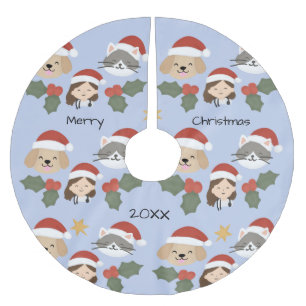 Jupon De Sapin En Polyester Brossé Amis vétérinaires personnalisés de Noël