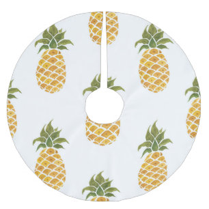 Jupon De Sapin En Polyester Brossé Ananas peint à la main, arrière - plan aquarelle.
