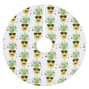 Jupon De Sapin En Polyester Brossé Ananas tropicaux amusants