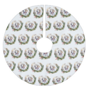 Jupon De Sapin En Polyester Brossé Anglais Setter Christmas Wreath Festive Pup
