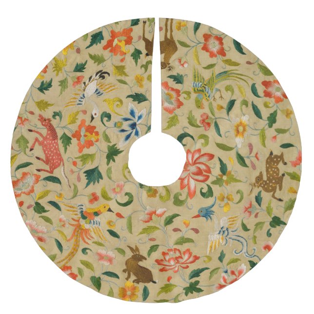 Jupon De Sapin En Polyester Brossé Animal Antique Cheval Oiseau Deer Rabbit (Devant)