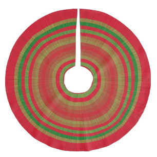 Jupon De Sapin En Polyester Brossé Anneaux rouges verts or