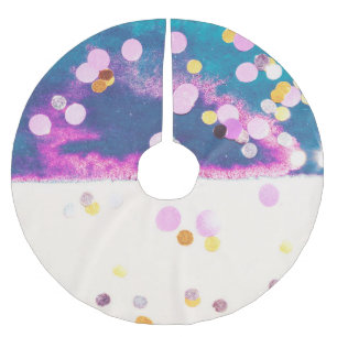 Jupon De Sapin En Polyester Brossé Aquarelle bleu Abstraite