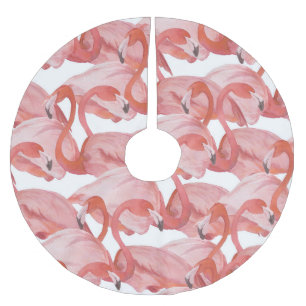 Jupon De Sapin En Polyester Brossé Aquarelle de Flamant rose : Motif transparent