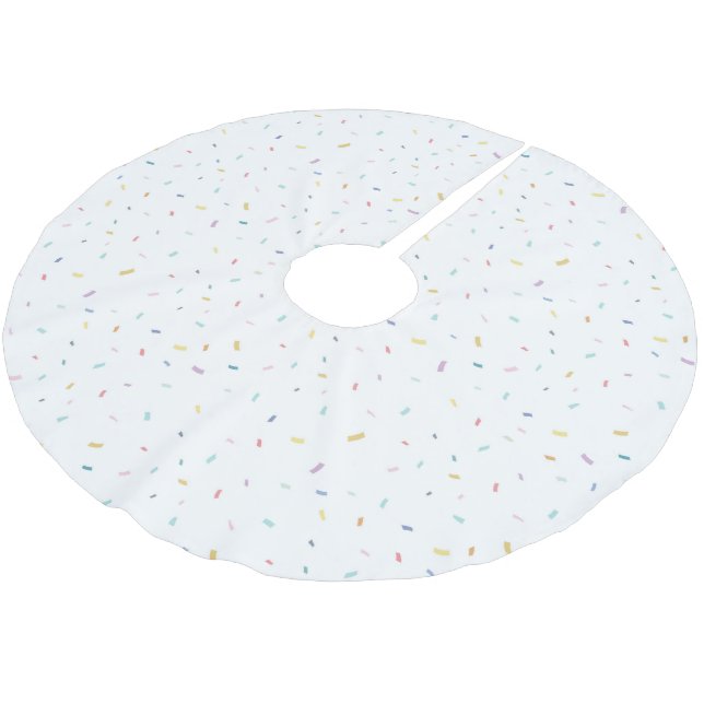Jupon De Sapin En Polyester Brossé Aquarelle douce Motif Confetti (Angle)