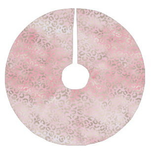 Jupon De Sapin En Polyester Brossé Aquarelle Empreinte de léopard de Glam rose fille