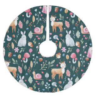 Jupon De Sapin En Polyester Brossé Aquarelle Fairy Forest Motif pour enfants