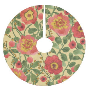 Jupon De Sapin En Polyester Brossé Aquarelle florale rétro : Élégance intemporelle