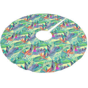 Jupon De Sapin En Polyester Brossé Aquarelle Humminbirds dans la jungle