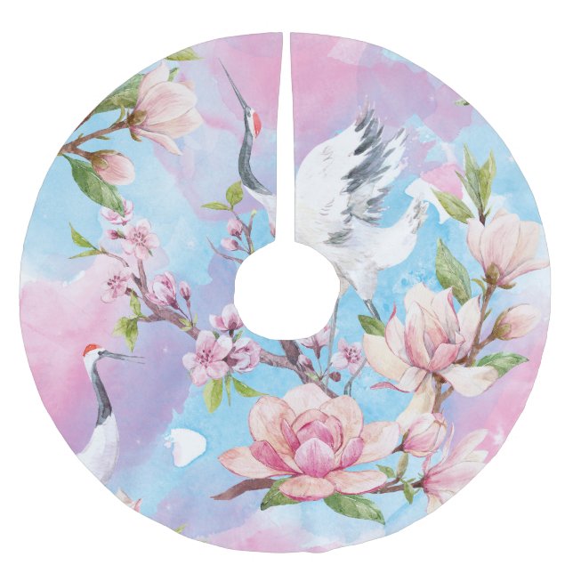 Jupon De Sapin En Polyester Brossé Aquarelle Rouge Motif japonais (Devant)