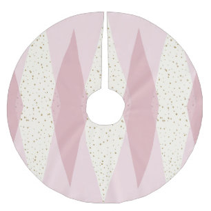 Jupon De Sapin En Polyester Brossé Arbre de Noël à motifs de losanges rose moderne 
