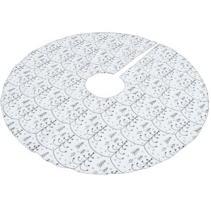 Jupon De Sapin En Polyester Brossé Arbre de Noël Abstrait blanc minimaliste