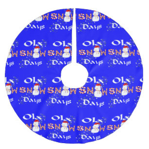 Jupon De Sapin En Polyester Brossé Arbre de Noël Jupe Snowman Jours de neige