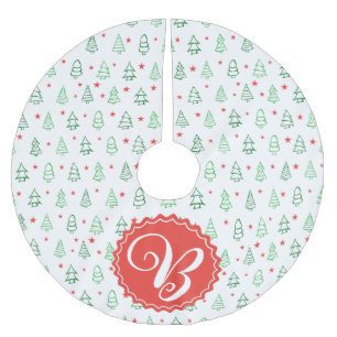 Jupon De Sapin En Polyester Brossé Arbre de Noël rouge et vert