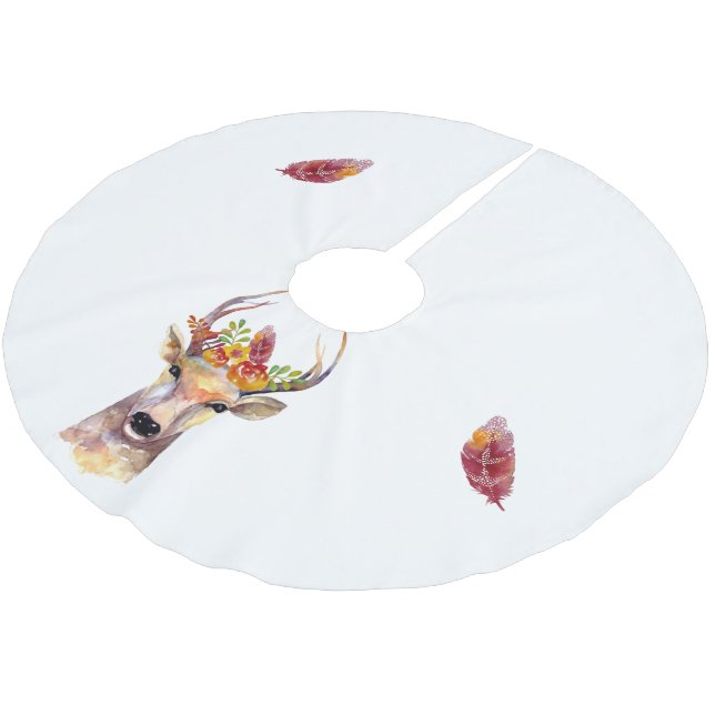 Jupon De Sapin En Polyester Brossé Arbre personnalisée Jupe de cerf de boho Buck Head (Angle)