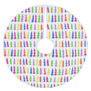 Jupon De Sapin En Polyester Brossé Arbres de Noël du milieu du siècle multicolore