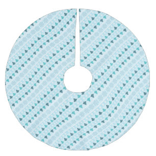 Jupon De Sapin En Polyester Brossé Arbres d'hiver et Snowflakes Motif Bleu