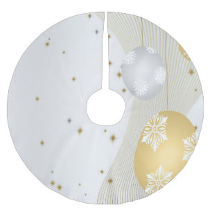 Jupon De Sapin En Polyester Brossé Argent et or