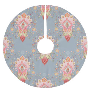 Jupon De Sapin En Polyester Brossé Arrière - plan en plumes Paisley Oriental