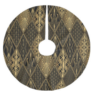Jupon De Sapin En Polyester Brossé Art Déco Black Gold Elegance