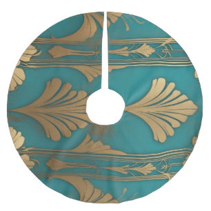 Jupon De Sapin En Polyester Brossé Art déco en bleu et or