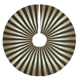 Jupon De Sapin En Polyester Brossé Art déco, motif, rayures, or, noir, vintage, chic,
