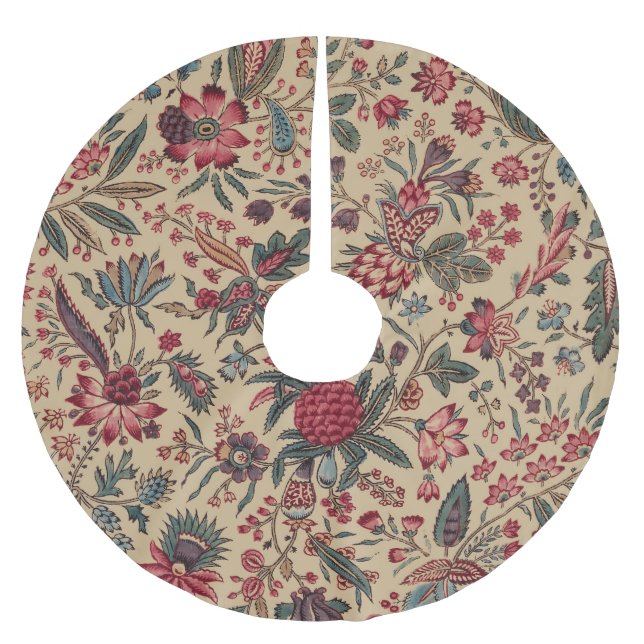 Jupon De Sapin En Polyester Brossé Art floral de la tapisserie (Devant)