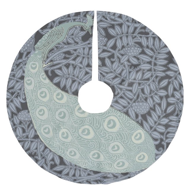 Jupon De Sapin En Polyester Brossé Art Nouveau Peacock Classic Vintage Bird (Devant)