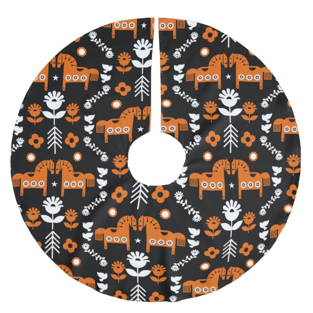 Jupon De Sapin En Polyester Brossé Art populaire de cheval scandinave (Devant)