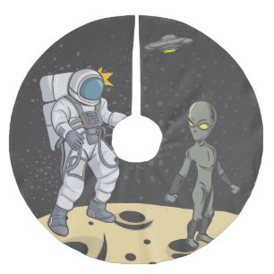 Jupon De Sapin En Polyester Brossé Astronaute et alien