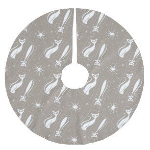 Jupon De Sapin En Polyester Brossé Atomique Star Cat MidCentury Moderne MCM de Noël