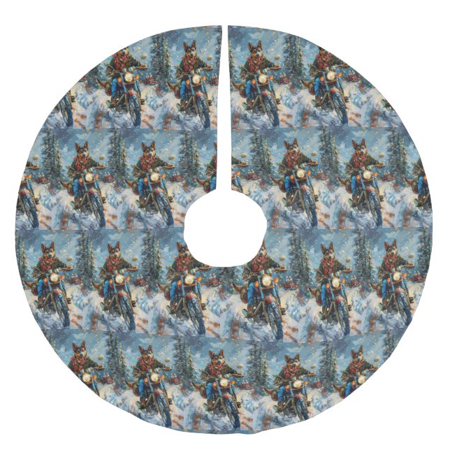 Jupon De Sapin En Polyester Brossé Australian Kelpie Chien équitation moto Noël (Devant)