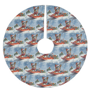 Jupon De Sapin En Polyester Brossé Australian Kelpie en traîneau Laissez tomber la ne