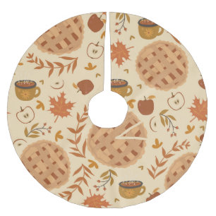Jupon De Sapin En Polyester Brossé Automne Apple Pie : Graphiques Vintages