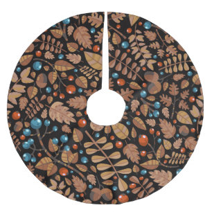 Jupon De Sapin En Polyester Brossé Automne Plantes d'hiver : Motif Vintage