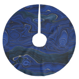 Jupon De Sapin En Polyester Brossé Balayages d'Agate Bleu Lapis