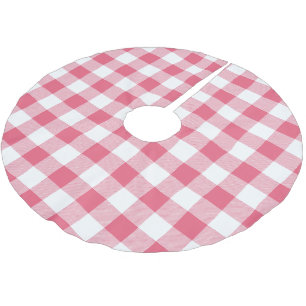 Jupon De Sapin En Polyester Brossé Balle rose et blanc rustique à vérifier Plaid