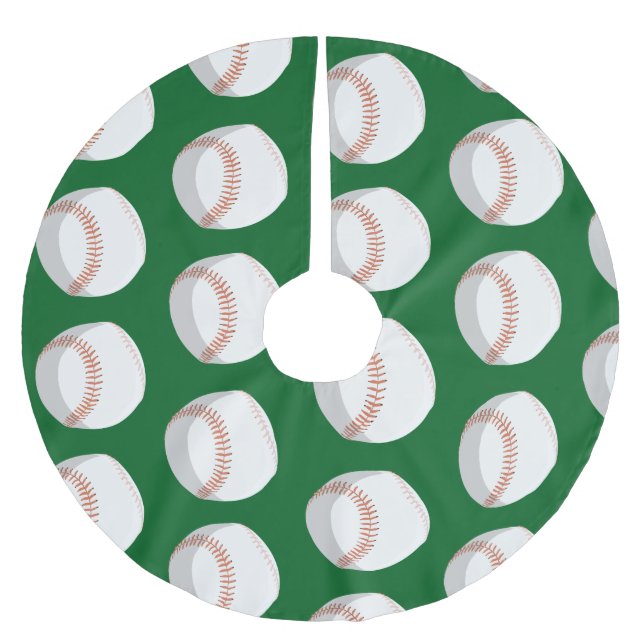 Jupon De Sapin En Polyester Brossé Baseball pour thème Noël (Devant)