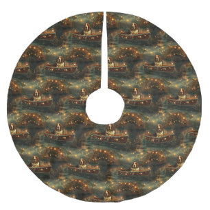 Jupon De Sapin En Polyester Brossé Basset Hound Noël Festive Voyage