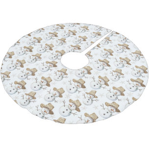 Jupon De Sapin En Polyester Brossé Beach Coast Snowman Noël