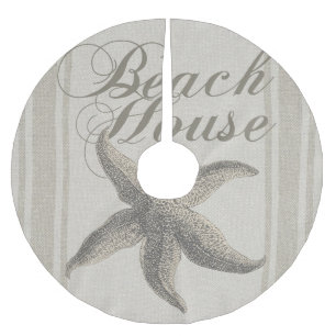Jupon De Sapin En Polyester Brossé Beach House Starfish Seashore