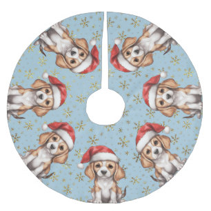 Jupon De Sapin En Polyester Brossé Beagle Parties scintillant or Snowflake