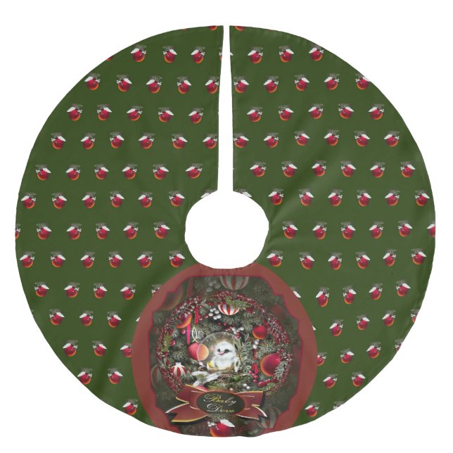 Jupon De Sapin En Polyester Brossé Bébé Colombe (Devant)