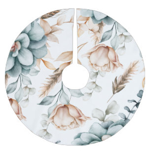 Jupon De Sapin En Polyester Brossé Belle motif sans couture fleurie avec vintage