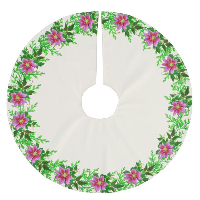 Jupon De Sapin En Polyester Brossé Belle Rose Gold Rose Flower Garland (Devant)